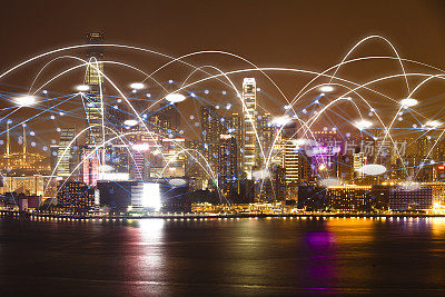 futuristic Hong kong electromagnetic signals